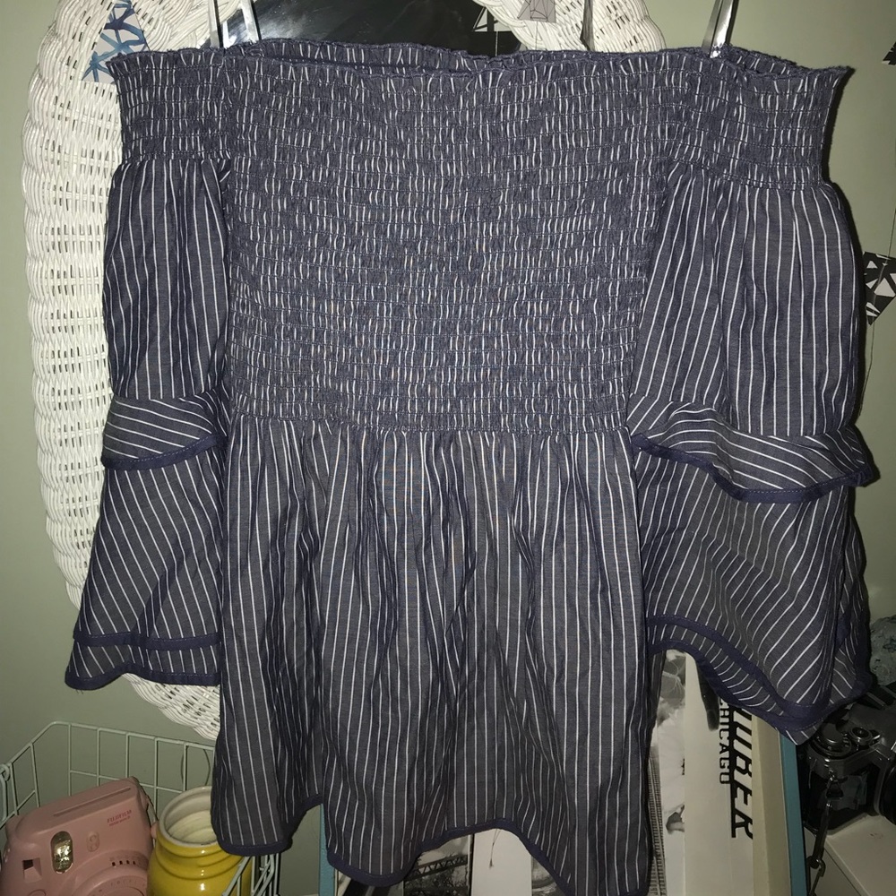 Off the shoulder striped top